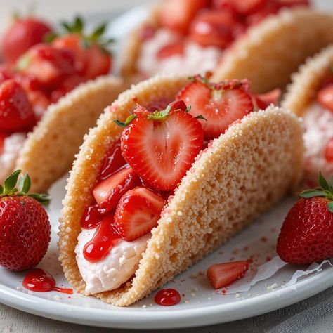Strawberry Crunch Cheesecake Tacos