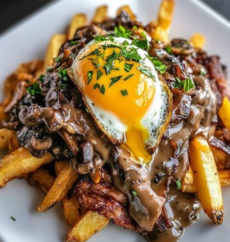 Egg Mushroom Sauce Fries