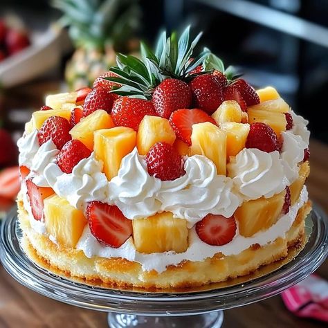 Tropical Strawberry Pineapple Shortcake